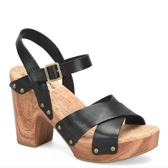 Kork-Ease‎ Drew Leather Cross Banded Platform Sandals women's size 10 - Picture 1 of 13